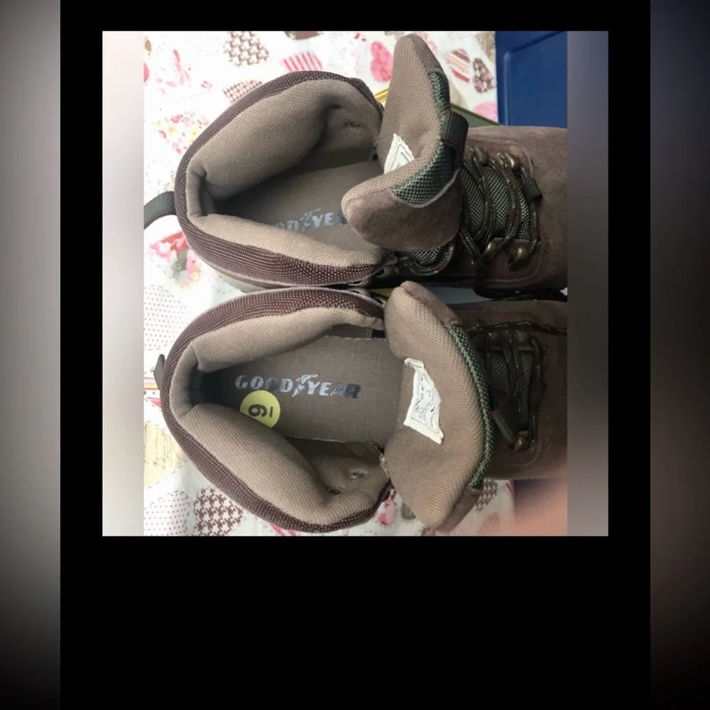 Goodyear Montana Suede Hiking - Work Boots #GY210-4P Brown & Green size 9